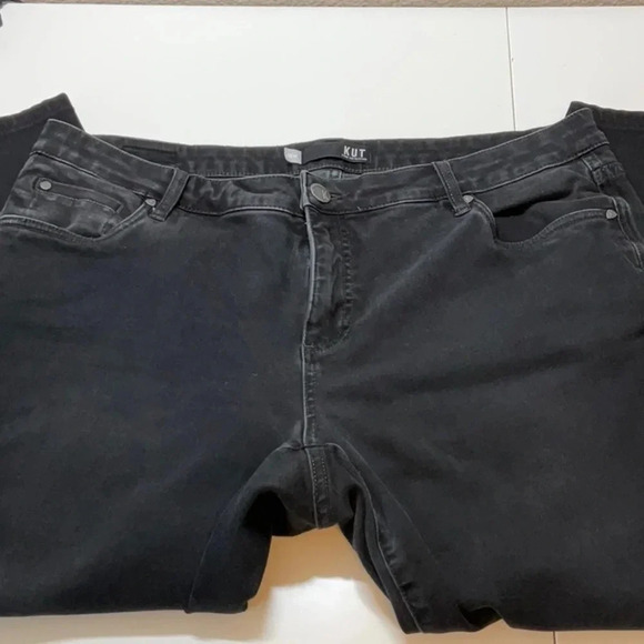 Kut from the Kloth Donna High Rise Fab Ab Skinny Washed Black 16W - Picture 2 of 6